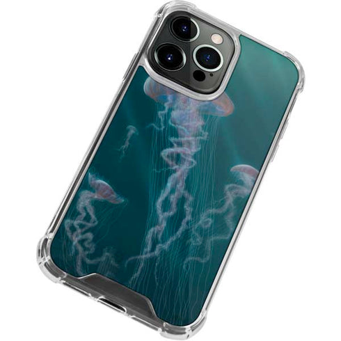 Vincent Hie Blue Jellyfish iPhone 13 Pro Max Clear Case