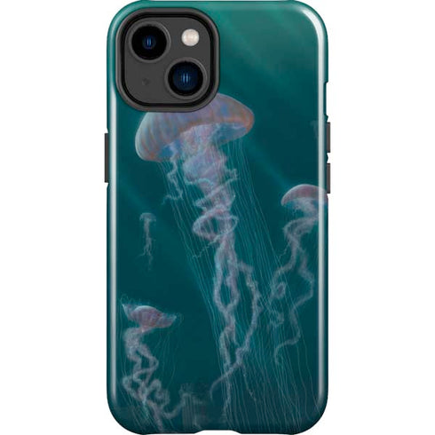 Blue Jellyfish by Vincent Hie iPhone 15 Plus Impact Case
