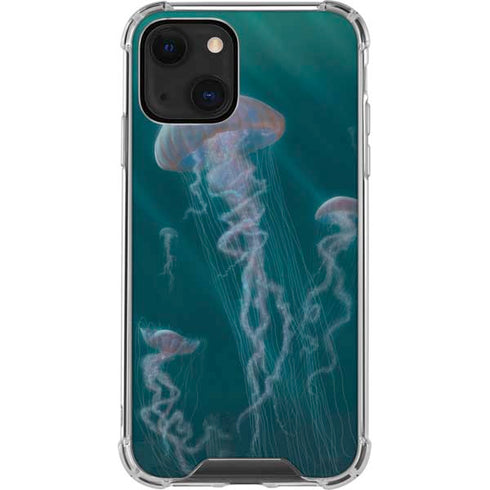 Vincent Hie Blue Jellyfish iPhone 14 Plus Clear Case