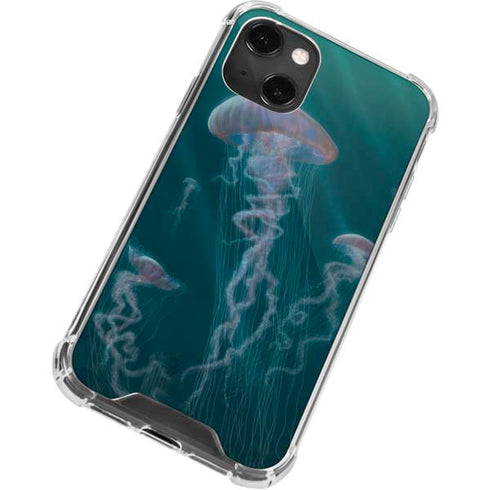 Vincent Hie Blue Jellyfish iPhone 14 Plus Clear Case