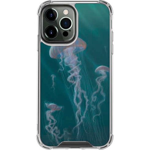 Vincent Hie Blue Jellyfish iPhone 14 Pro Max Clear Case