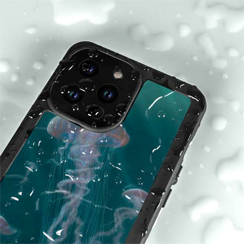 Vincent Hie Blue Jellyfish iPhone 14 Pro Max Waterproof Case