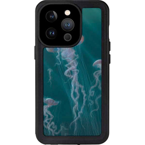 Vincent Hie Blue Jellyfish iPhone 14 Pro Waterproof Case