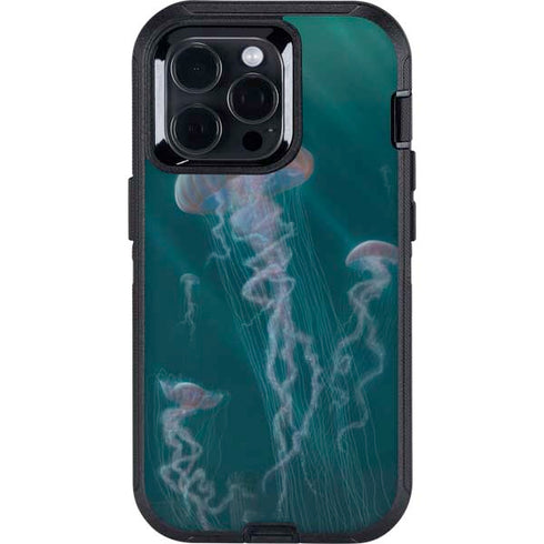 Blue Jellyfish by Vincent Hie Otterbox Defender iPhone Skin