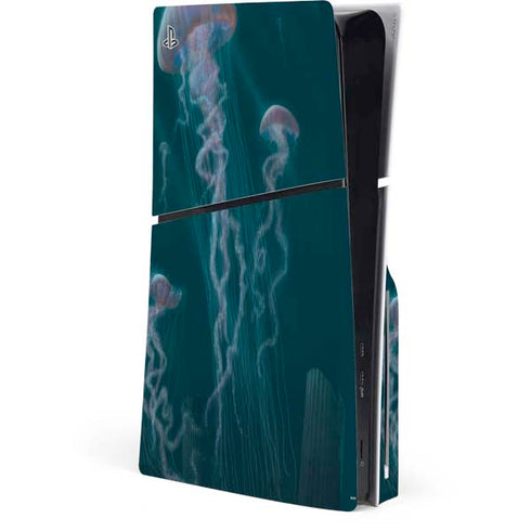 Blue Jellyfish by Vincent Hie PS5 Slim Disk Console Skin