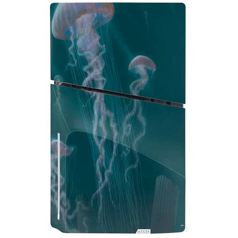 Blue Jellyfish by Vincent Hie PS5 Slim Disk Console Skin