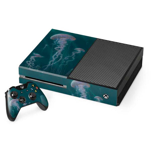 Vincent Hie Blue Jellyfish Xbox One Console and Controller Bundle Skin