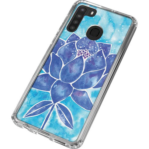 Cat Coq Blue Lotus Galaxy A21 Clear Case
