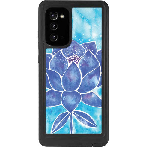 Cat Coq Blue Lotus Galaxy Note20 5G Waterproof Case