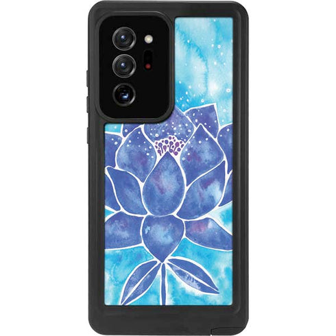 Cat Coq Blue Lotus Galaxy Note20 Ultra 5G Waterproof Case