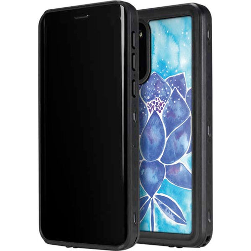 Cat Coq Blue Lotus Galaxy S20 Plus Waterproof Case