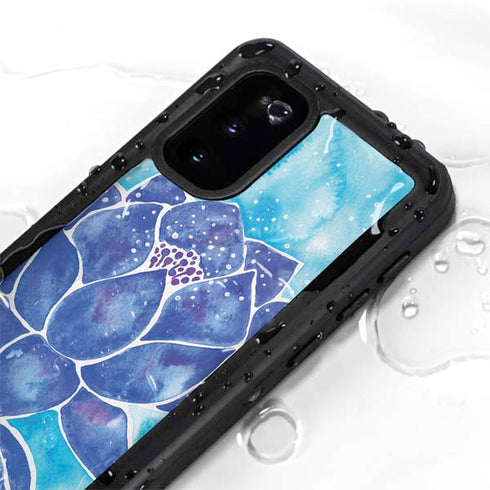 Cat Coq Blue Lotus Galaxy S20 Waterproof Case