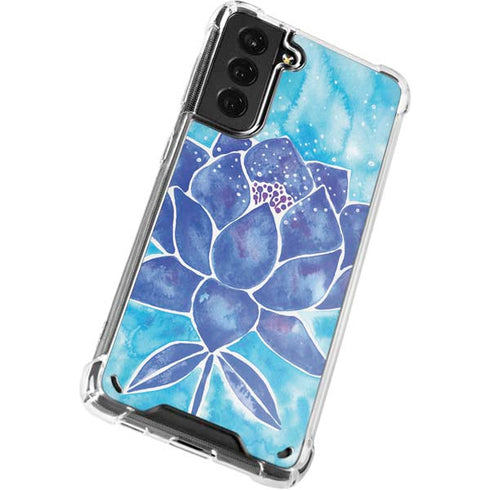 Cat Coq Blue Lotus Galaxy S21 Plus 5G Clear Case