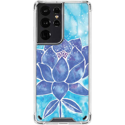 Cat Coq Blue Lotus Galaxy S21 Ultra 5G Clear Case