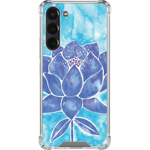Cat Coq Blue Lotus Galaxy S23 Plus Clear Case