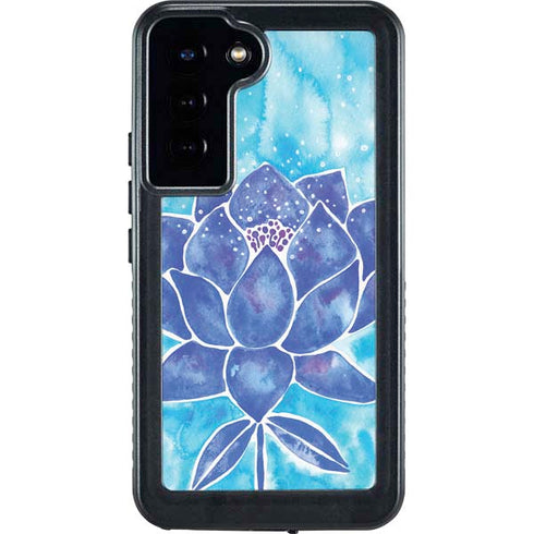 Cat Coq Blue Lotus Galaxy S23 Plus Waterproof Case