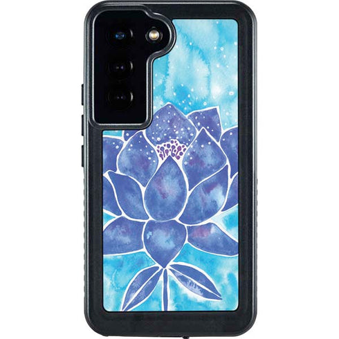 Cat Coq Blue Lotus Galaxy S23 Waterproof Case