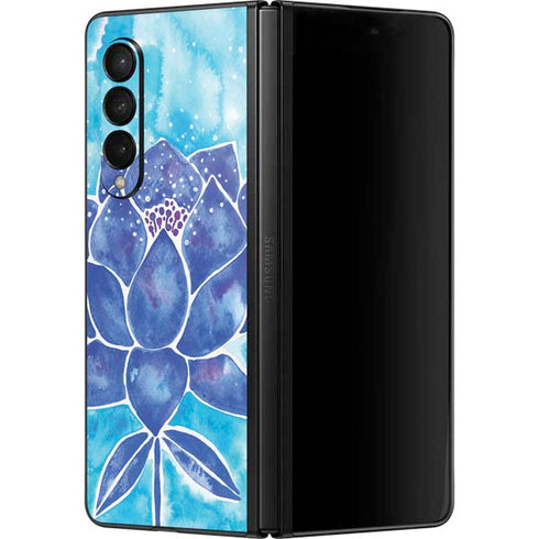 Cat Coq Blue Lotus Galaxy Z Fold3 5G Skin