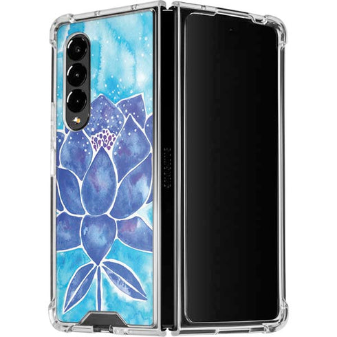 Cat Coq Blue Lotus Galaxy Z Fold4 5G Clear Case