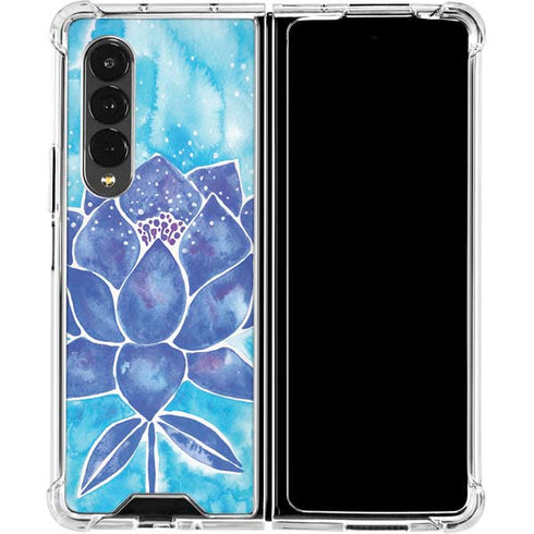Cat Coq Blue Lotus Galaxy Z Fold4 5G Clear Case