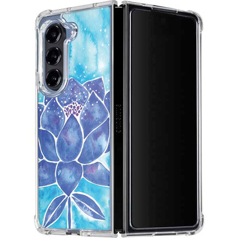Blue Lotus by Cat Coq Galaxy Z Fold5 5G Clear Case