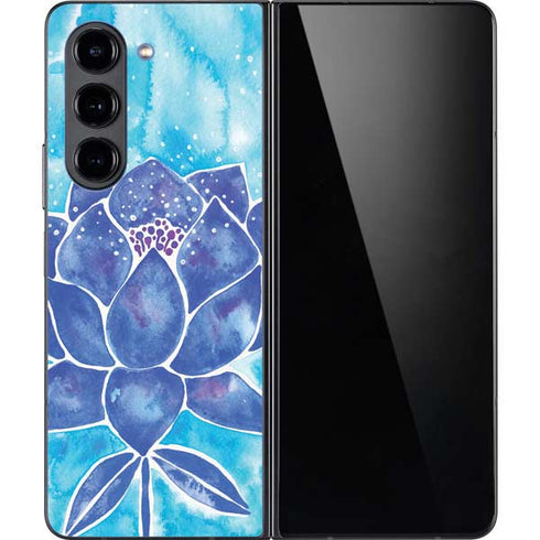 Blue Lotus by Cat Coq Galaxy Z Fold5 5G Skin