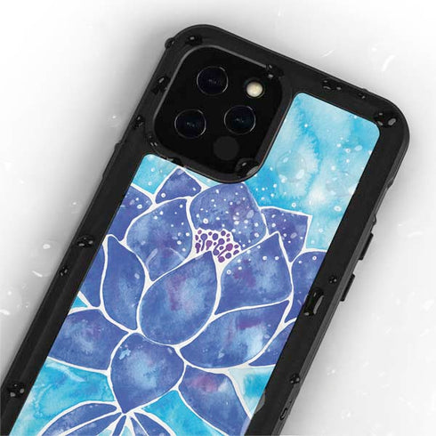 Cat Coq Blue Lotus iPhone 12 Pro Waterproof Case