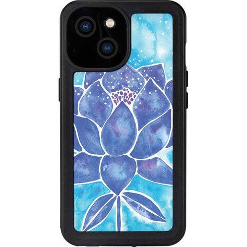 Cat Coq Blue Lotus iPhone 13 Mini Waterproof Case
