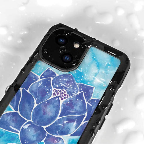 Cat Coq Blue Lotus iPhone 13 Mini Waterproof Case