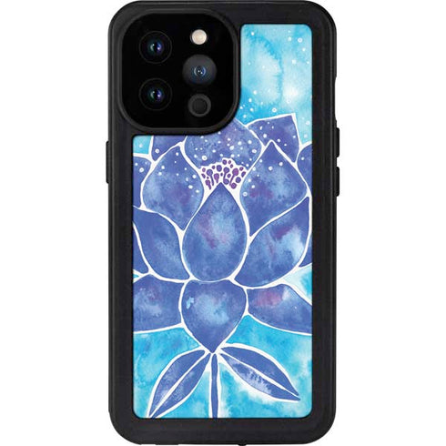 Cat Coq Blue Lotus iPhone 14 Pro Max Waterproof Case