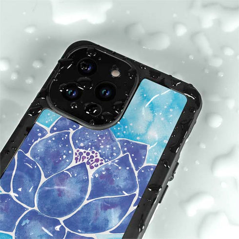 Cat Coq Blue Lotus iPhone 14 Pro Max Waterproof Case