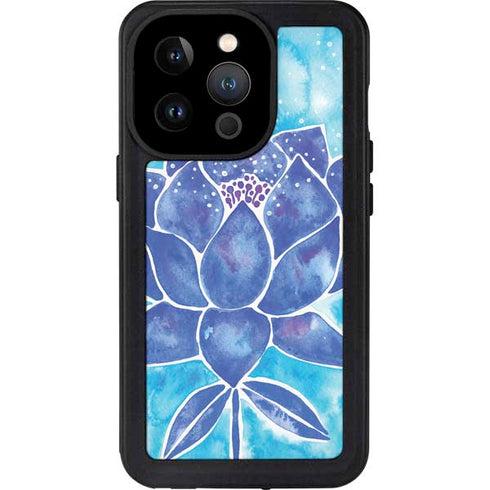 Cat Coq Blue Lotus iPhone 14 Pro Waterproof Case