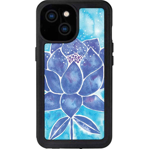 Blue Lotus by Cat Coq iPhone 15 Waterproof Case