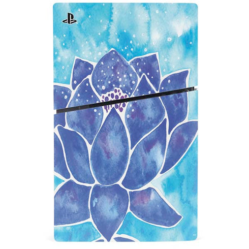 Blue Lotus by Cat Coq PS5 Slim Digital Edition Bundle Skin