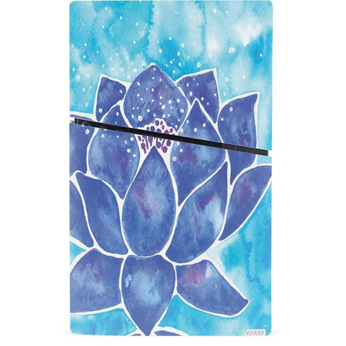 Blue Lotus by Cat Coq PS5 Slim Digital Edition Bundle Skin