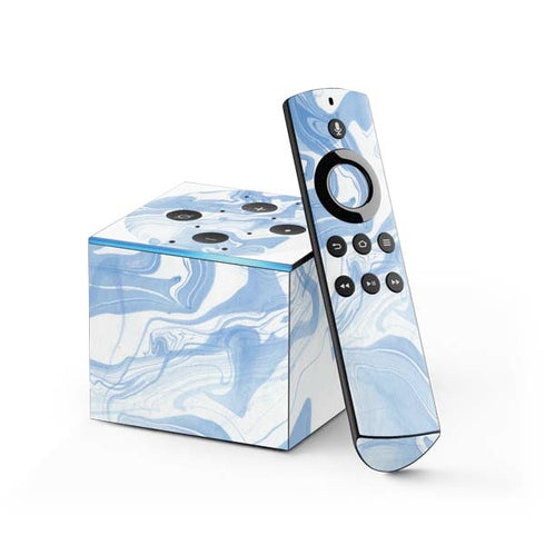 Blue Marbling Fire TV Cube Skin