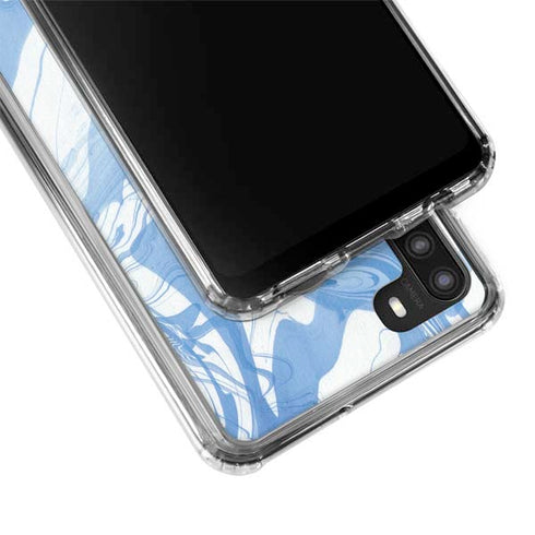 Blue Marbling Galaxy A21 Clear Case