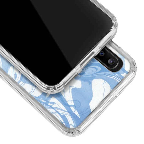 Blue Marbling Galaxy A30 Clear Case