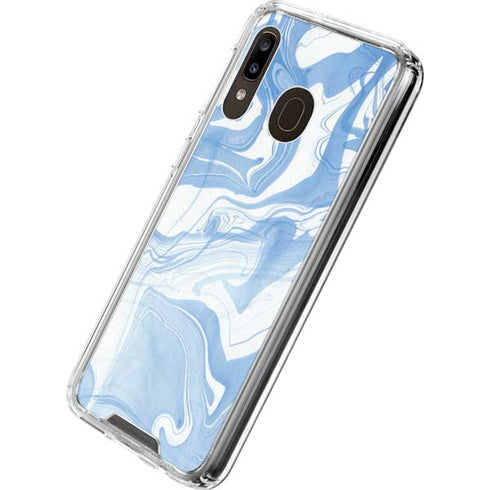 Blue Marbling Galaxy A30 Clear Case