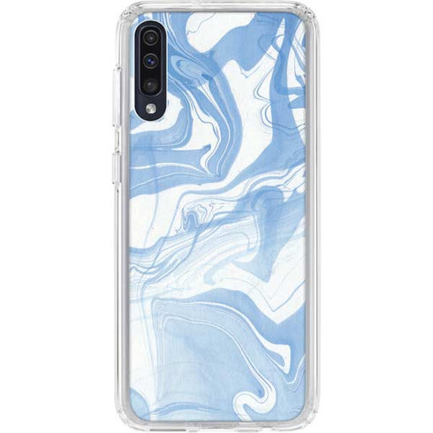 Blue Marbling Galaxy A50 Clear Case