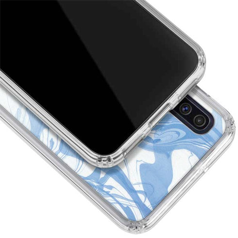 Blue Marbling Galaxy A50 Clear Case