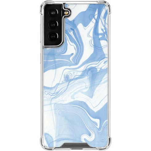 Blue Marbling Galaxy S21 FE Clear Case