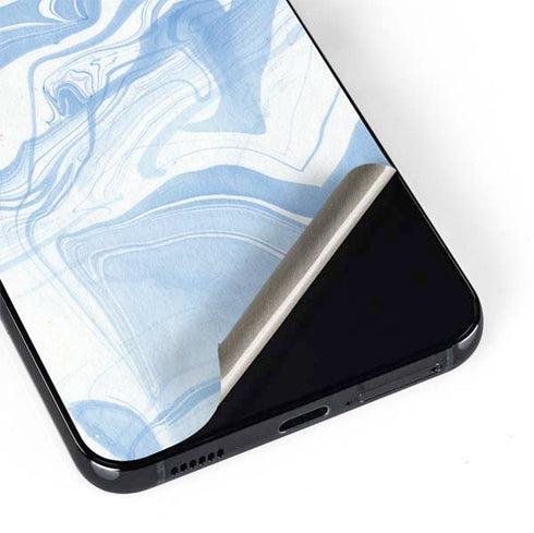 Blue Marbling Galaxy S22 Skin