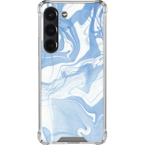 Blue Marbling Galaxy S23 Clear Case