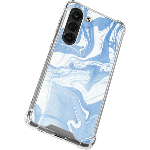Blue Marbling Galaxy S23 Clear Case