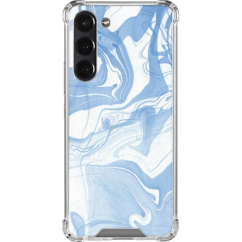 Blue Marbling Galaxy S23 Plus Clear Case