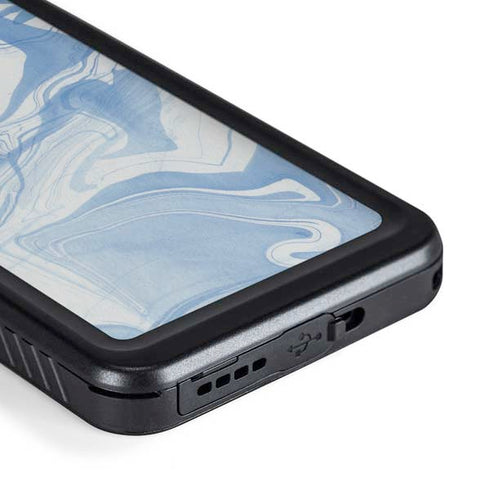 Blue Marbling Galaxy S23 Plus Waterproof Case