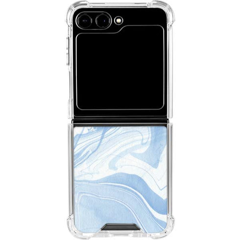 Blue Marbling Galaxy Z Flip5 5G Clear Case
