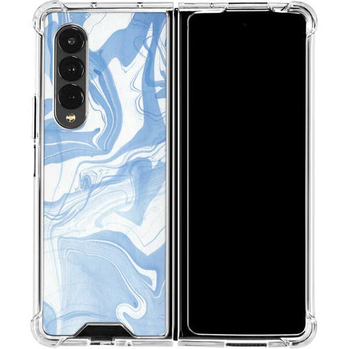 Blue Marbling Galaxy Z Fold4 5G Clear Case