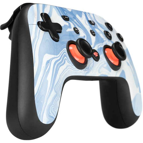Blue Marbling Google Stadia Controller Skin